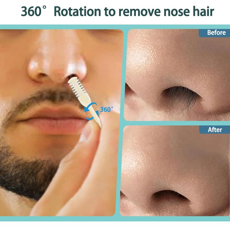[Australia] - Viechoes nasalizer, double-sided nose hair knife, 5 pieces 2-in-1 nasal hair cutter, nostril hair remover tool, portable nose hair trimmer, nose hair trimmer blade for men and women 5 