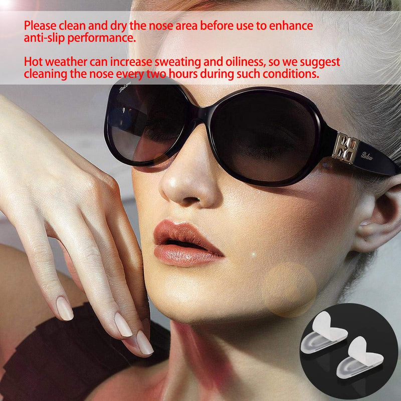 [Australia] - Eyeglass Nose Pads, Adhesive Anti-Slip Nose Pads, Soft Silicone Nose Pad Cushion for Glasses, Eyeglasses, Sunglasses, 12 Pairs(Clear) Clear 