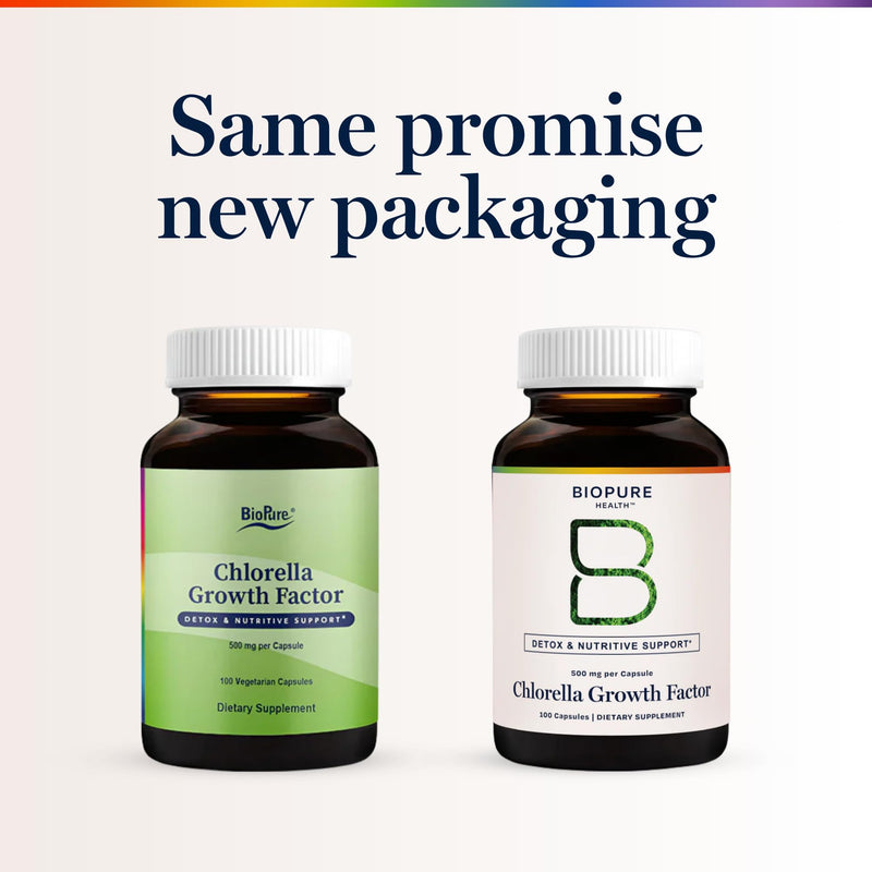 BioPure Chlorella Growth Factor Capsules – Nutrient-Dense, Nutraceutical Superfood Packed with Proteins, Vitamins, Minerals & Amino Acids that Supports Metabolism, Detox & Immunity – 100 Capsules
