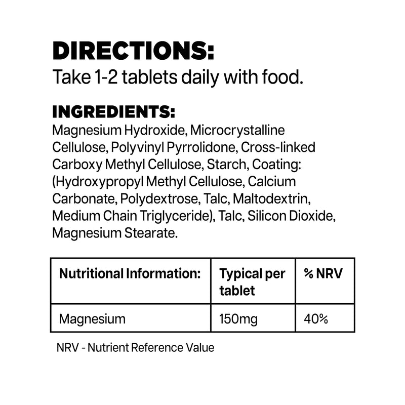 Magnesium 150mg (90 Tablets) from Woods Supplements | Magnesium contributes to Normal Muscle Function and Healthy Bones | Suitable for Vegetarians & Vegans 90