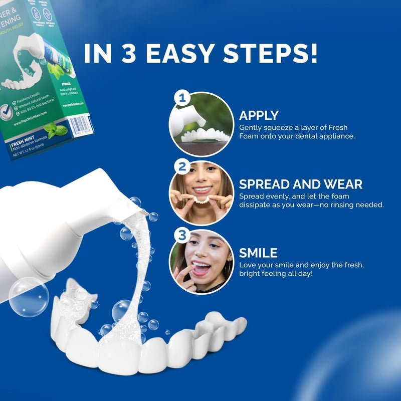 [Australia] - Aligner & Retainer Cleaner Foam – Dry Mouth Relief, Compatible with Invisalign, Aligners, Retainers, Mouth Guards, Night Guards, Veneers, Whitens, Freshens, 3% Hydrogen Peroxide, Mint - 50ml, 2 PC 1 Count (Pack of 2) 