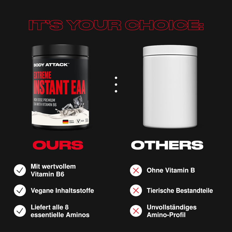 [Australia] - Body Attack Extreme Instant EAA Powder - Cherry, 500 g - Made in Germany - 8 essential amino acids for a protein-rich diet & muscle building training Cherry 500 g (pack of 1) 