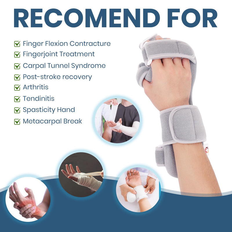 [Australia] - Resting Hand Splint Stroke Hand Brace with Finger Separators, Night Immobilizer Wrist Finger Brace with Sling for Carpal Tunnel & Stroke Recovery (S-Left) S-Left 