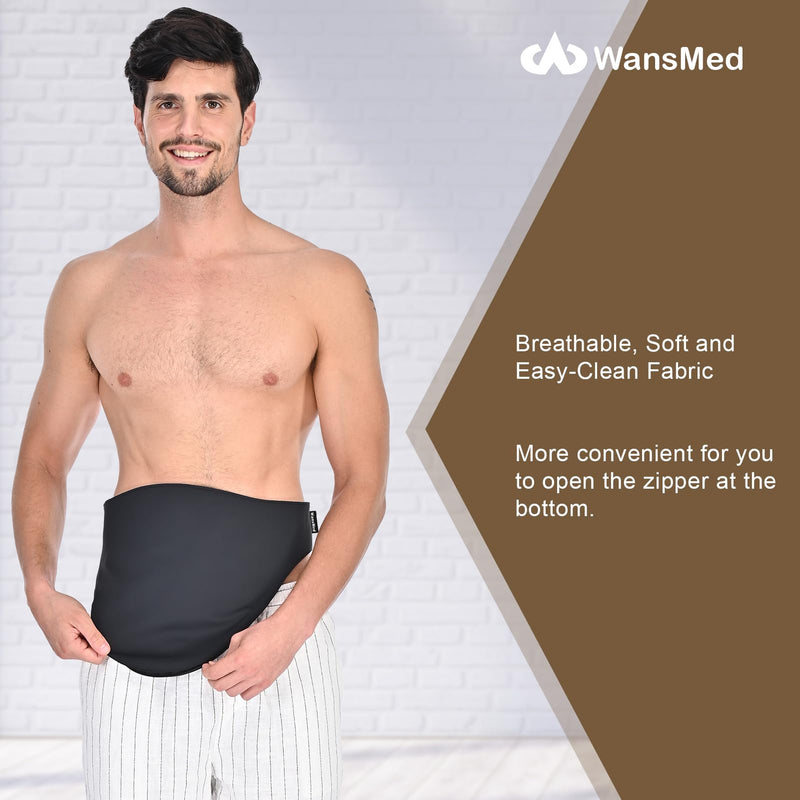 [Australia] - Colostomy Bag Covers for Men and Women, Stealth Belt for Sports and Daily Life, Colostomy Supplies, Black Medium 