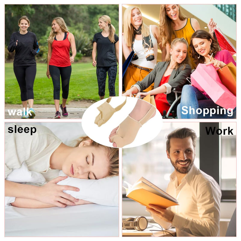 [Australia] - LYITZW Pack of 2 Hallux Valgus Toe Separators with Bunion Protection, Correction Bandage Socks Bunion Corrector with Anti-Slip Belt and Gel Pads for Valgus Bunion 