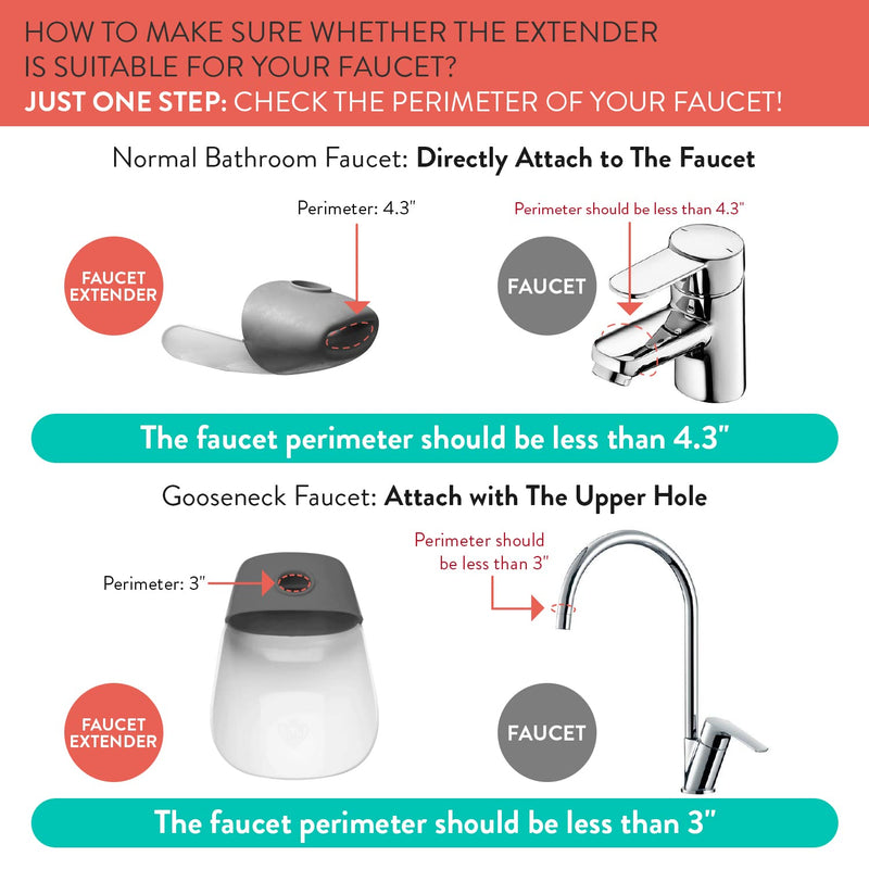 [Australia] - Prince Lionheart Fun and Safe Hand-Washing Solution | Faucet Extender for Babies and Toddlers | Fits Standard and Gooseneck Faucets | Galactic Grey 1 Pack 
