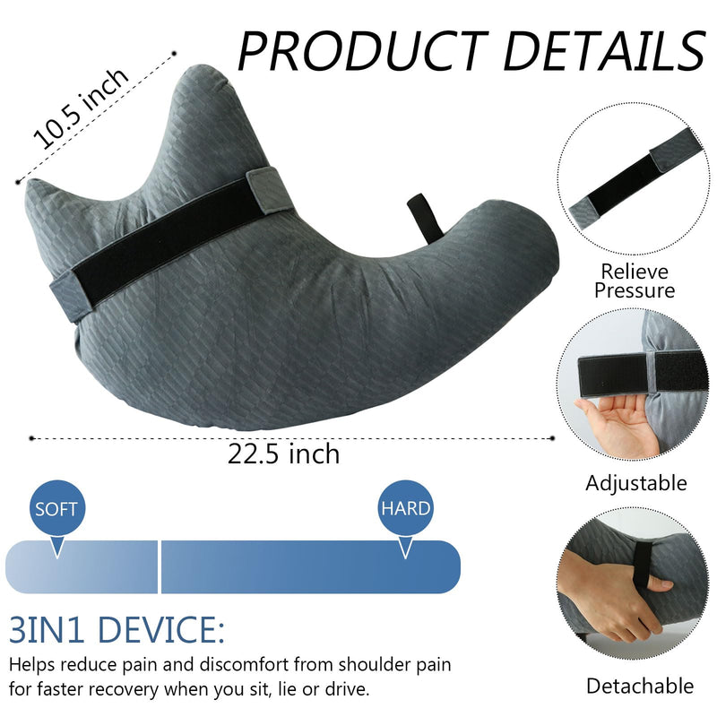[Australia] - Post Shoulder Surgery Pillow, Shoulder Pillow for Shoulder Pain, Rotator Cuff Pillow, Arm Pillows for Adults After Surgery, Side Sleeper Pillow for Neck and Shoulder Pain Relief (blue with strap) Blue With Strap 