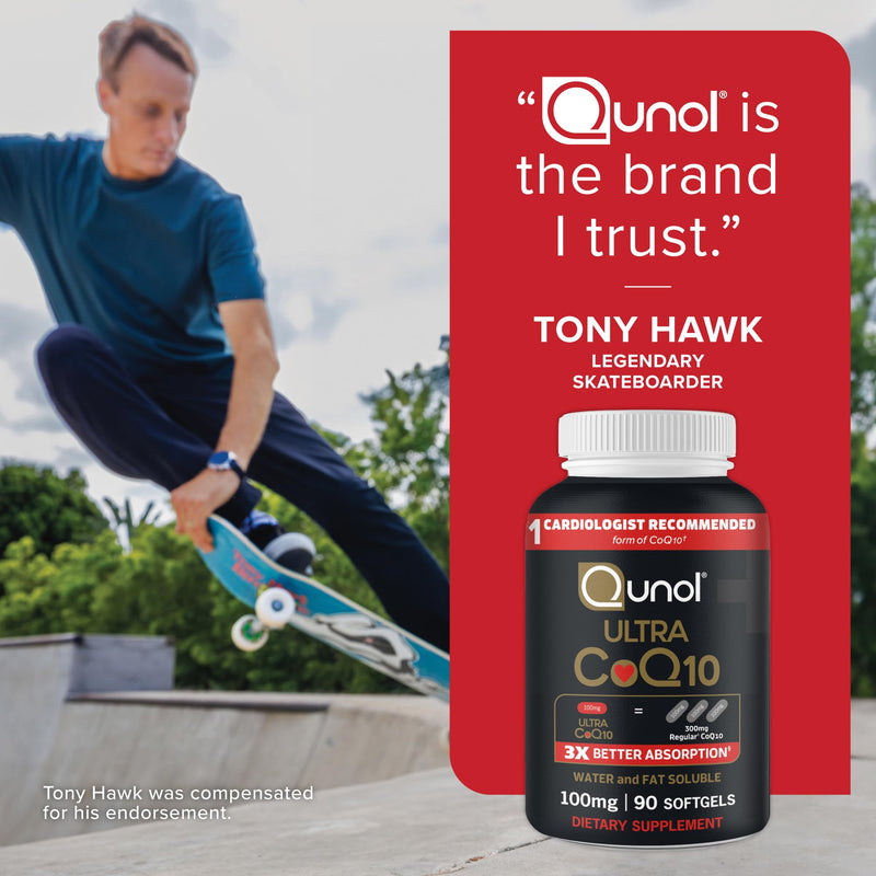 Qunol Ultra CoQ10 100mg, 3X Better Absorption, Antioxidant, 120 Softgels | #1 Cardiologist Recommended Supplement for Heart Health, Coenzyme Q10 Supplement to support Vascular Health & Cellular Energy 120 Count (Pack of 1)