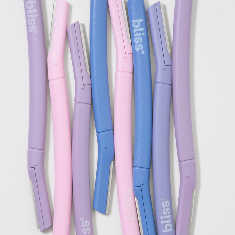 [Australia] - Bliss Stainless Steel Disposable Dermaplaning Tools | Facial Exfoliator and Eyebrow Razor to Dermaplane Peach Fuzz -1 Pack 12 count 