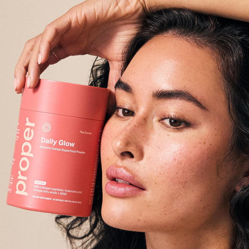 Proper The Corals Beauty Glow - Collagen Peptides Powder with Vitamin C MSM | Beauty Collagen Powder With Collagen Peptides, Hyaluronic Acid, Vitamin C And MSM For Hair Skin Nail Wellness Supplement