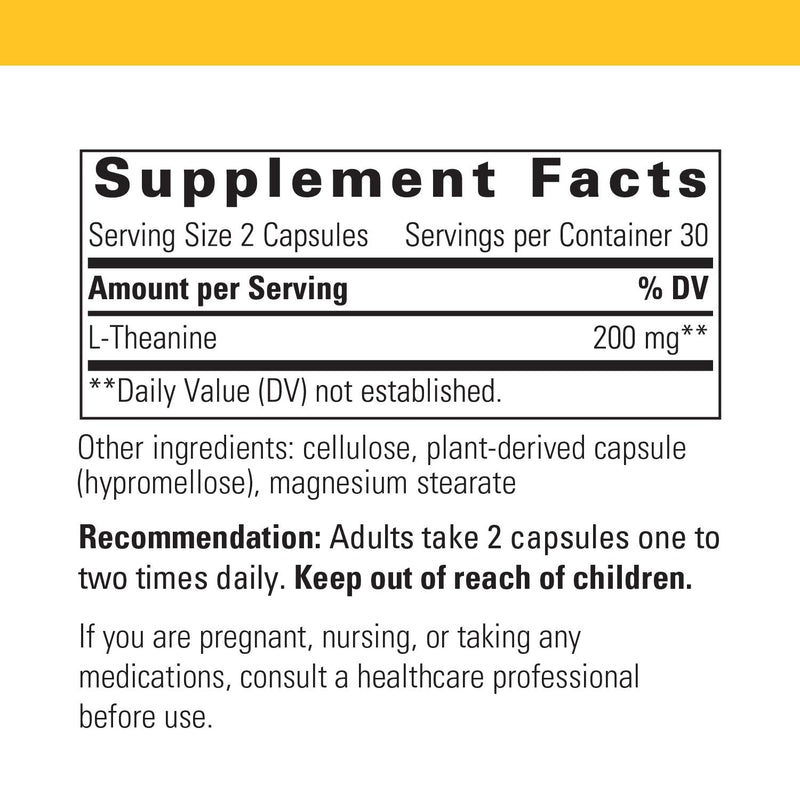 [Australia] - Integrative Therapeutics L-Theanine - Amino Acid Supplement for Stress & Relaxation Support* - Vegan, Gluten-Free & Dairy-Free - 60 Capsules (30 Servings) Standard Packaging 