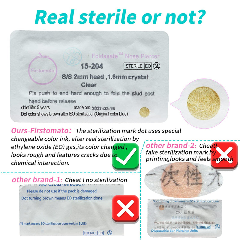 [Australia] - 2 PCS Disposable Nose Piercing Gun Self Nose Piercing Kit Piercing Nose Rings Piercer Hypoallergenic Nose Stud 