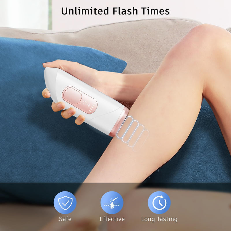 [Australia] - Laser Hair Removal,Laser Hair Removal for Women, 999999 Flashes,Hair Removal Device,ipl laser hair removal for Facial Legs Arms Whole Body Use (White-Rose Gold) 