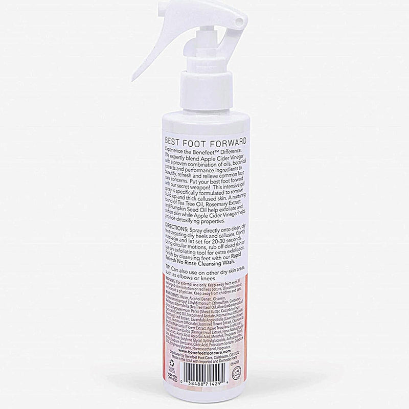[Australia] - Benefeet Best Foot Forward Peeling Spray - May Help Rejuvenate + Smooth for Cracked Heels, Corns + Calluses Made w/Shea Butter, Apple Cider Vinegar + Tea Tree Oil, 6.7 oz (2 Pack) 6.7 Fl Oz (Pack of 2) 