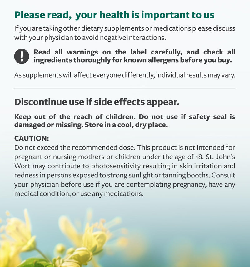 [Australia] - St. John's Wort - 120 Capsules (Non-GMO) Effective St Johns Wort Capsules - Powerful 900mcg Hypericin - Standardized Extract & Whole Herb Supplement - No Oil, Pills, Tea, Tincture - 500mg Per Capsule 120 Count (Pack of 1) 