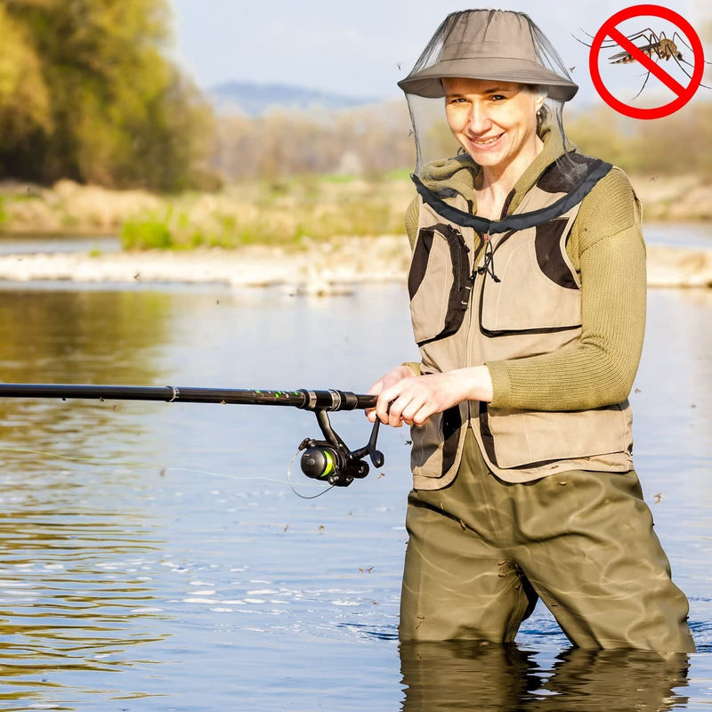 [Australia] - 2 Pack Mosquito Head Net Mesh for Hiking & Outdoors,Bug Netting over Hat Adults Fishing,Insect Shield Protection Face Cover Mask Hood against Fly Midge Gnat 