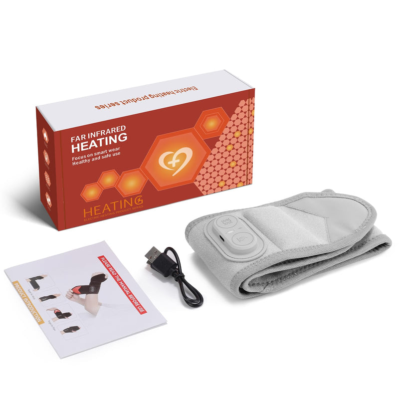 Cordless Wrist Heating Pad Massage, Wrist Massager for Carpal Tunnel, Heated Wrist Brace, 660nm 850nm Red Light Therapy for Wrist, Hand and Wrist Massager with Heat, Silver Gray