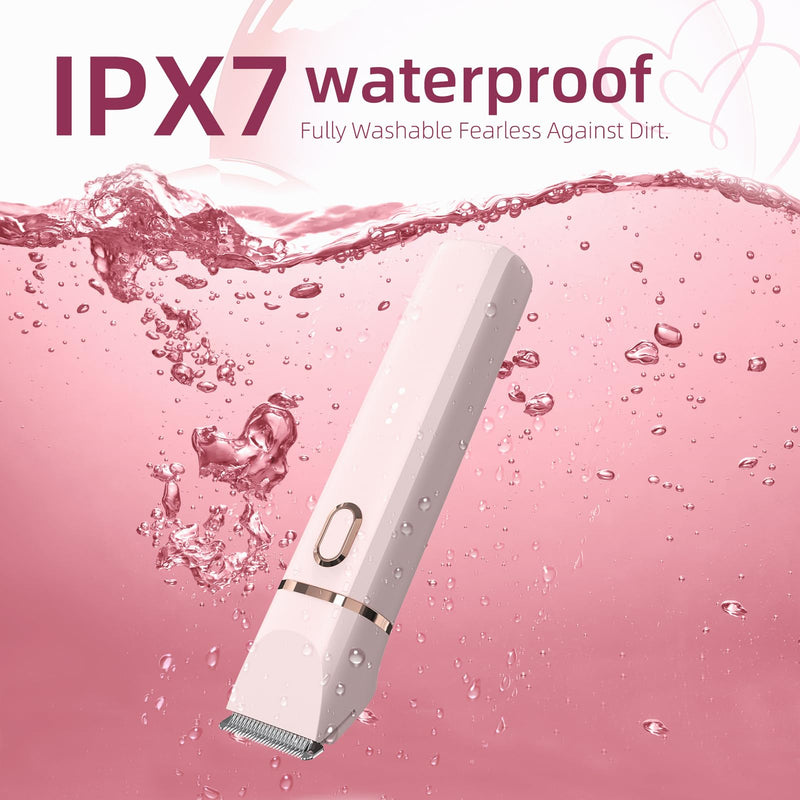 [Australia] - Bikini Trimmer for Women: 3 in 1 Gentle&Painless Electric Razor for Women,120min Cordless Runtime,USB Charge Dock,Ceramic Blade,IPX7 Waterproof Wet & Dry Use &Easy Cleaning Travel Grooming Kit (Pink) Pink 