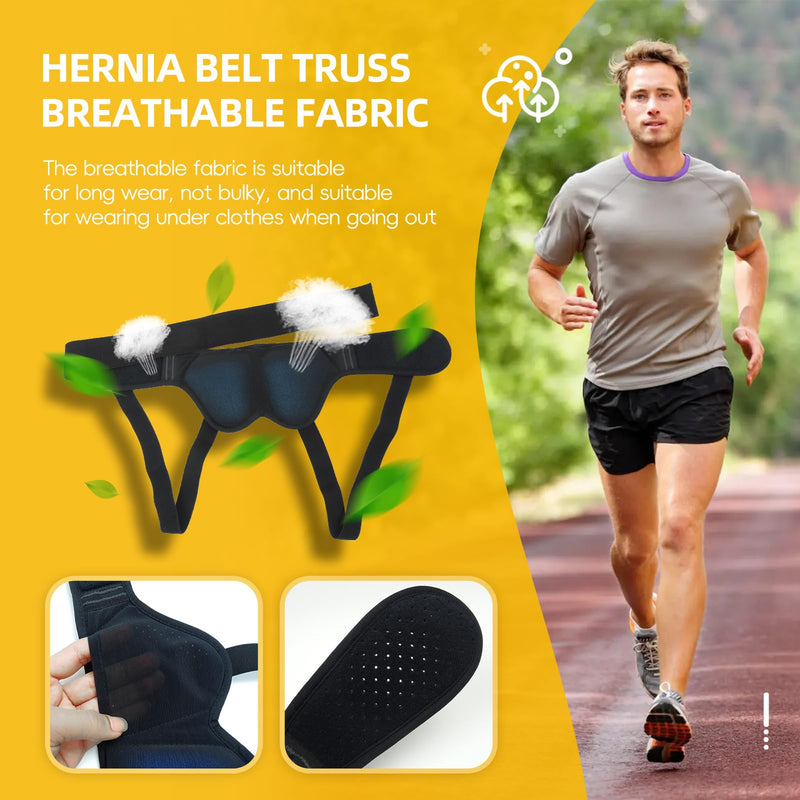 Hernia Belt Truss for Men Women Hernia Belt for Single/Double Inguinal or Sports Hernia,2 Removable Compression Pads Comfortable Adjustable Groin Waist Straps Guard for Pain Relief Recovery (L) Large