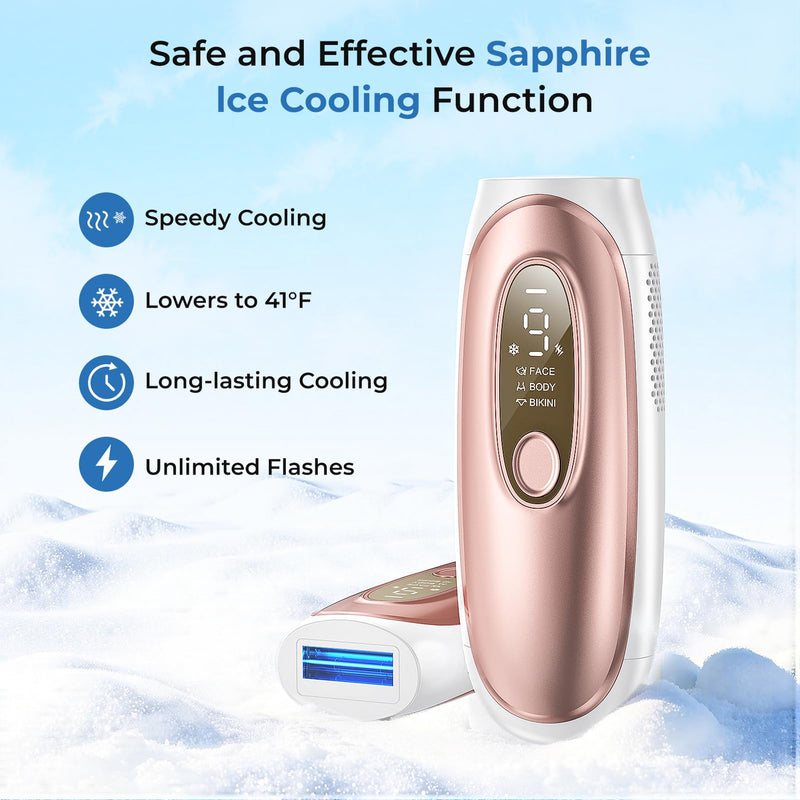 [Australia] - Aopvui IPL Laser Hair Removal, Laser Hair Removal for Women and Men with 5 C° Sapphire Ice-Cooling Function, Permanent at Home Laser Hair Removal, Painless Hair Removal Device with Unlimited Flashes 