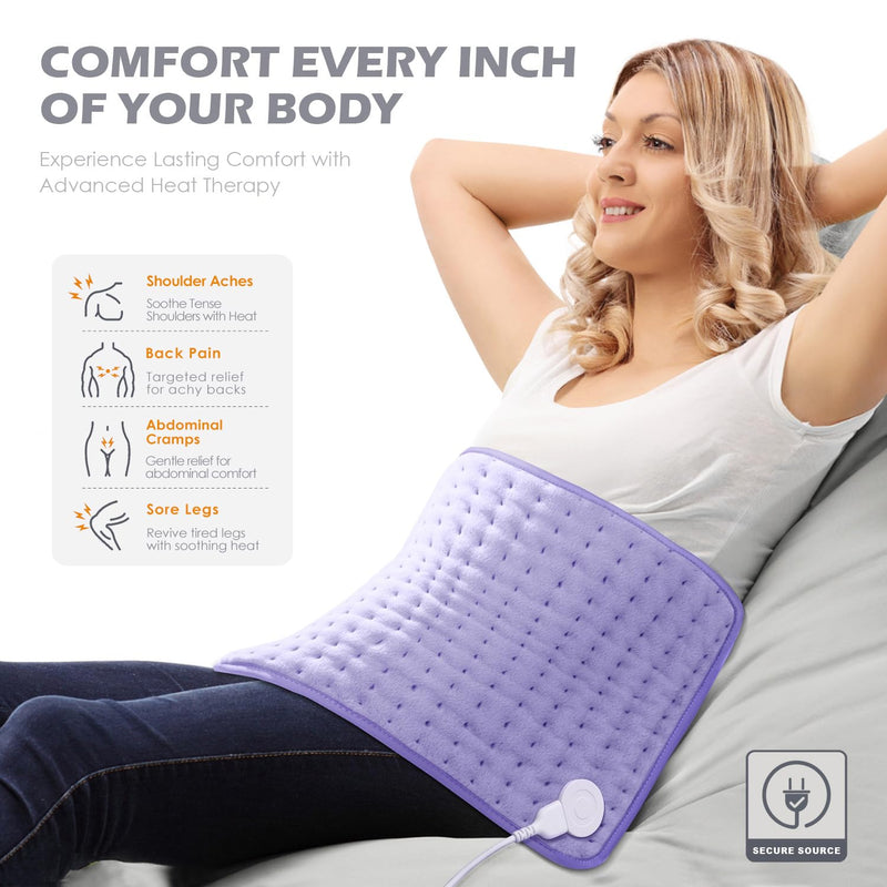 [Australia] - Heating Pad for Back Pain Cramps Relief - Electric Heating Pad for Neck/Shoulder/Muscle Pain - 6 Heat Settings, Auto Off, Moist Heat Options, Machine Washable, Christmas Gifts for Women,Mom,Sister -XL 12"x24" Women Gifts 
