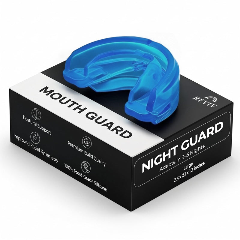 Reviv Mouth Guard for Grinding Teeth at Night | Food-Grade Silicone Night Guard | Bite Guard for Teeth Clenching Nighttime Protection During Sleep for Men & Women as Anti Jaw Clenching (Large Adults) Large (Adults)