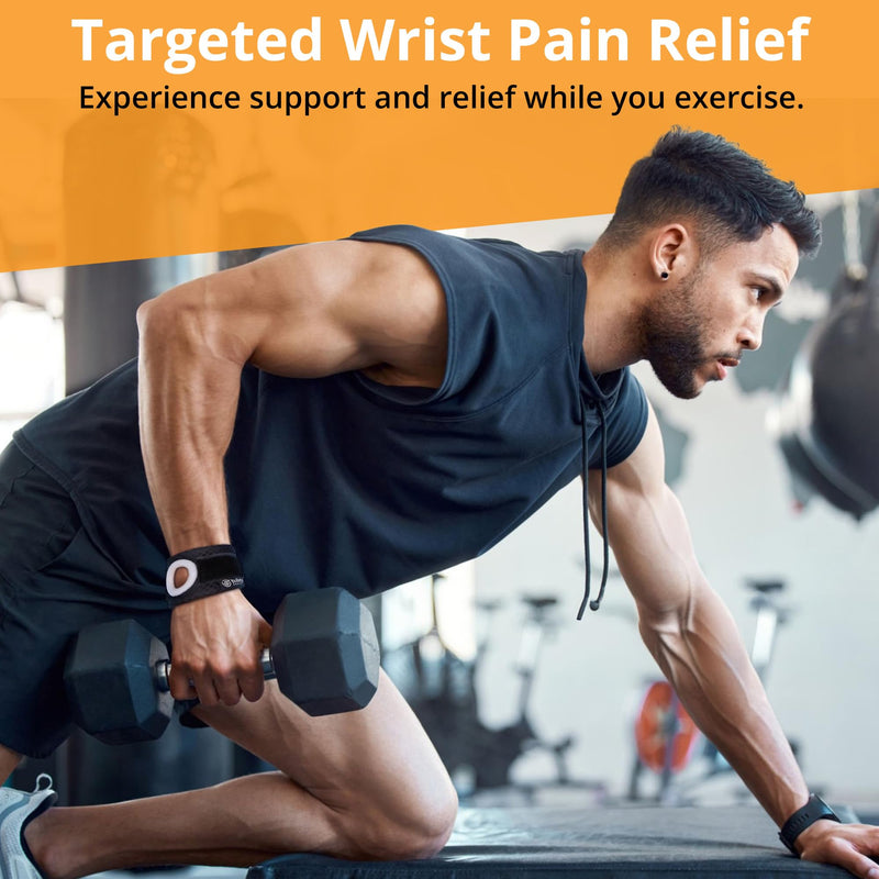 [Australia] - BULLSEYE Wrist Band with Silicone Ring – Stabilizer for Ulnar Sided Wrist Sprain, TFCC Tears, DRUJ Instability, Pinky Pain, Tendinitis, Repetitive Use Injuries, and Joint Support - Size S/M (14-18 cm) 