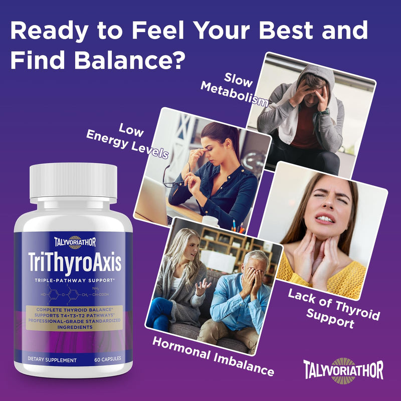 [Australia] - Thyroid Support Supplement for Women & Men ‚Äì Professional T4, T3, T2 Triple-Pathway ‚Äì Metabolism & Energy ‚Äì with L-Tyrosine, Selenium, Ashwagandha & Guggul Extract ‚Äì Standardized Herbs ‚Äì 60 Capsules 60 Count (Pack of 1) 