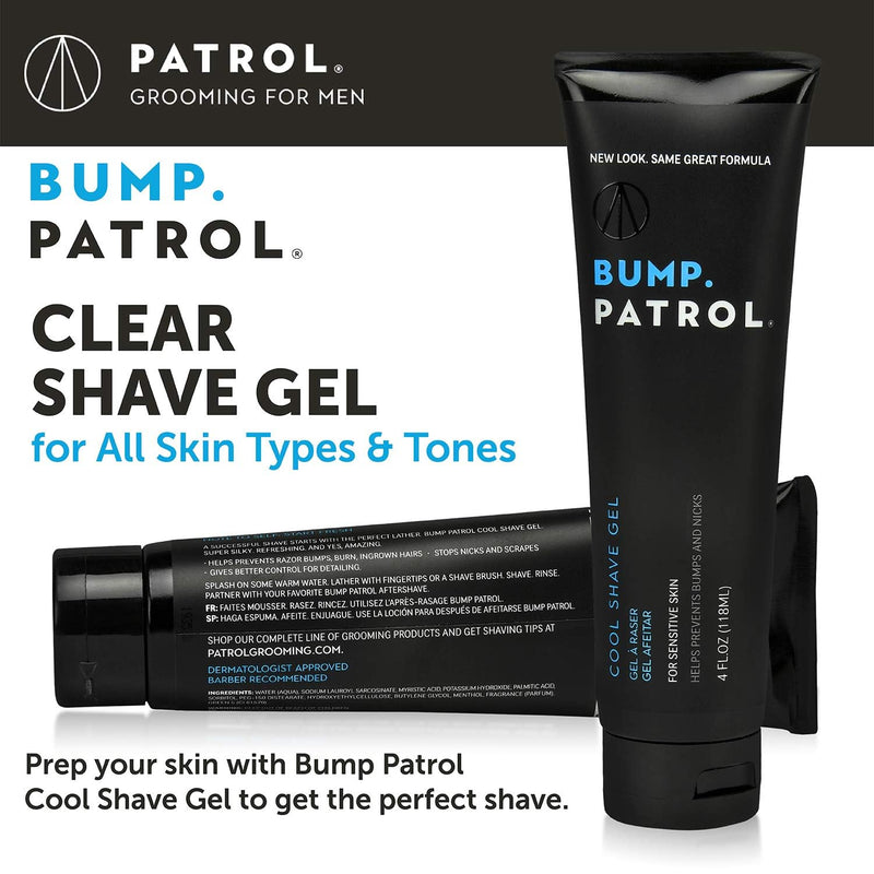 [Australia] - Bump Patrol Cool Shave Gel - Sensitive Clear Shaving Gel With Menthol Prevents Razor Burn, Bumps, Ingrown Hair - 4 Ounces 4 Pack 4 Fl Oz (Pack of 4) 