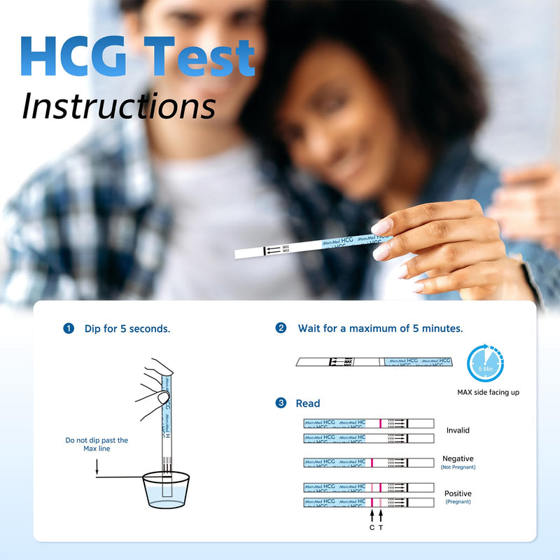 [Australia] - MomMed Pregnancy Test, 55 HCG Pregnancy Test Strips for Early Detection, Over 99% Accurate, 55 Free Urine Cups, Bulk Pregnancy Tests for Home Use, Pruebas de Embarazo 55 Count (Pack of 1) 