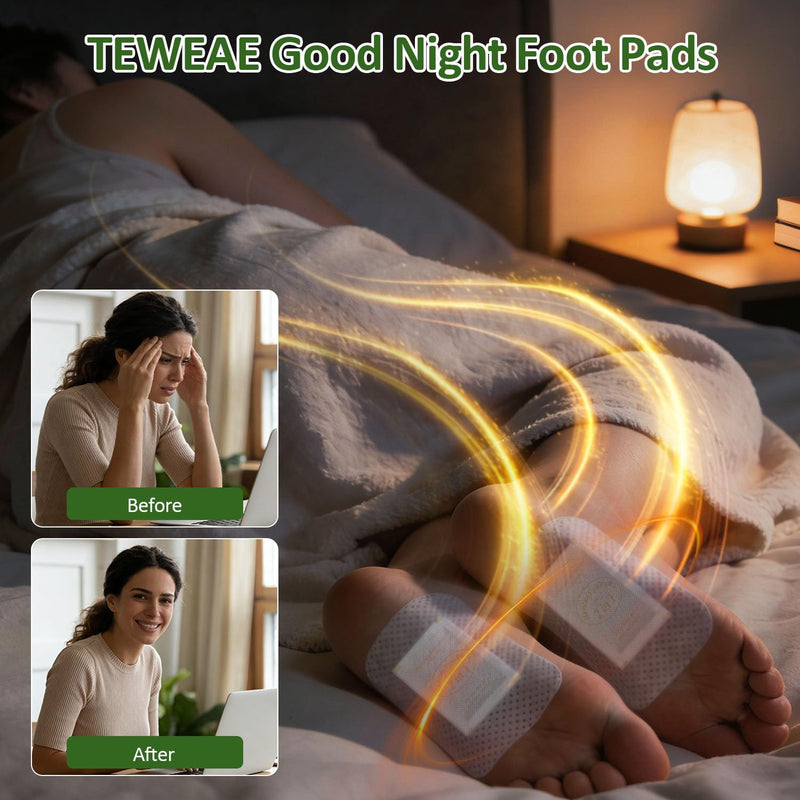 Green Tea Bamboo Vinegar Foot Pads with Ginger, 2 in 1 Design Premium Herbal Foot Care Patches. Use During Sleep. for Tired Feet, Stress & Fatigue Relief, for Better Sleep, Feel Better, 30 Count 30 Pads