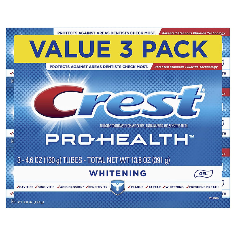 [Australia] - Crest Pro-Health Whitening Gel Toothpaste, 4.6 oz, 3 Count, Triple Mint 1 Count (Pack of 3) 
