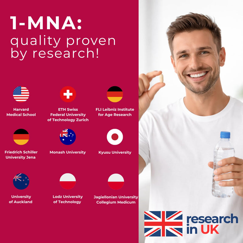 NAD+ Optimiser with Trans Resveratrol, 1-MNA, Zinc – Polyphenols & NAD Precursors – Supports Cellular Vitality & Energy – Vegan, Gluten-Free, Daily Antioxidant - 30 Capsules