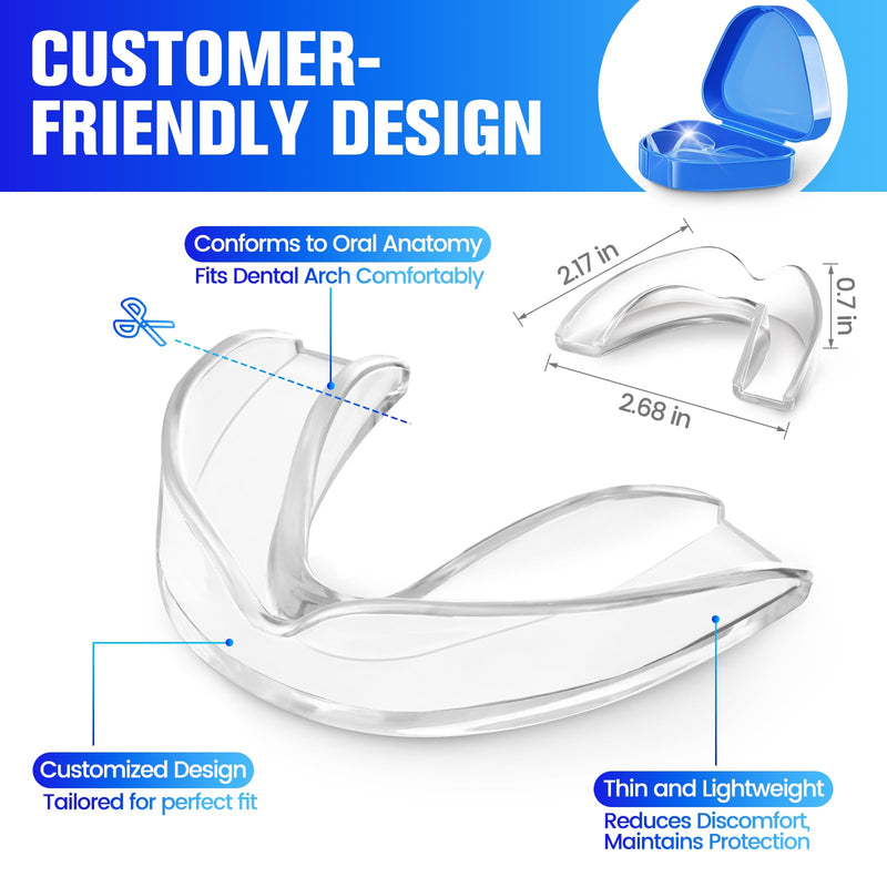 [Australia] - Mouth Guard for Grinding Teeth at Night: 5 Pack Moldable Sleeping Nightguard for Dental Clenching - Custom Protector for Bruxism Adults One Size Fits All 
