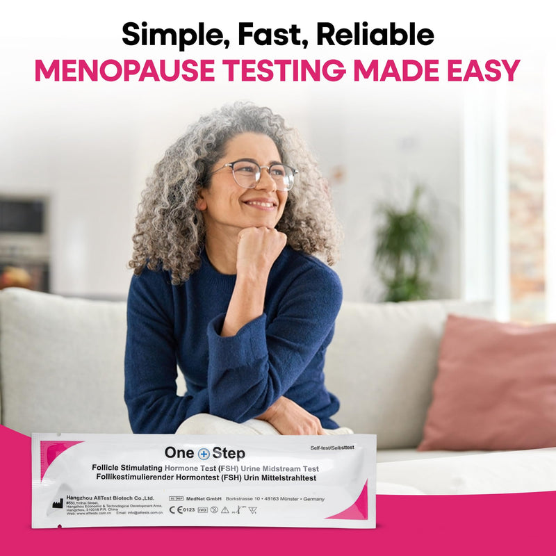 One Step Female Fertility Test Midstream, 2 Test Pack, Peri Menopausal, Menopause Testing Kit, Home Urine FSH Test