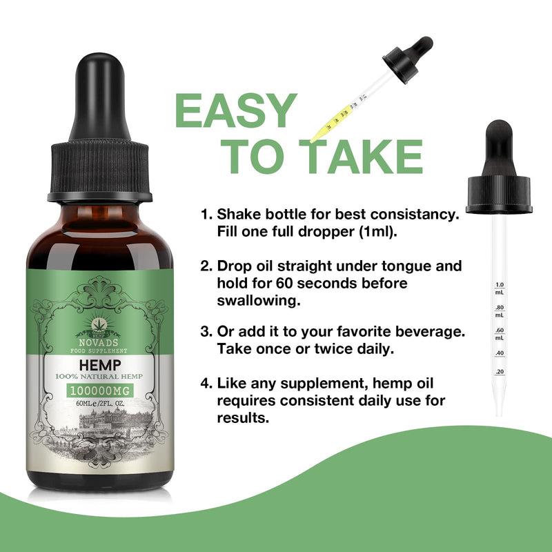 Premium Oil - 100000mg High Potency Natural Oil, Rich in Omega 3-6-9 and Vitamin C & E, Vegan, Enhanced Purity, 60ml (Pack of 2) 60 ml (Pack of 2)