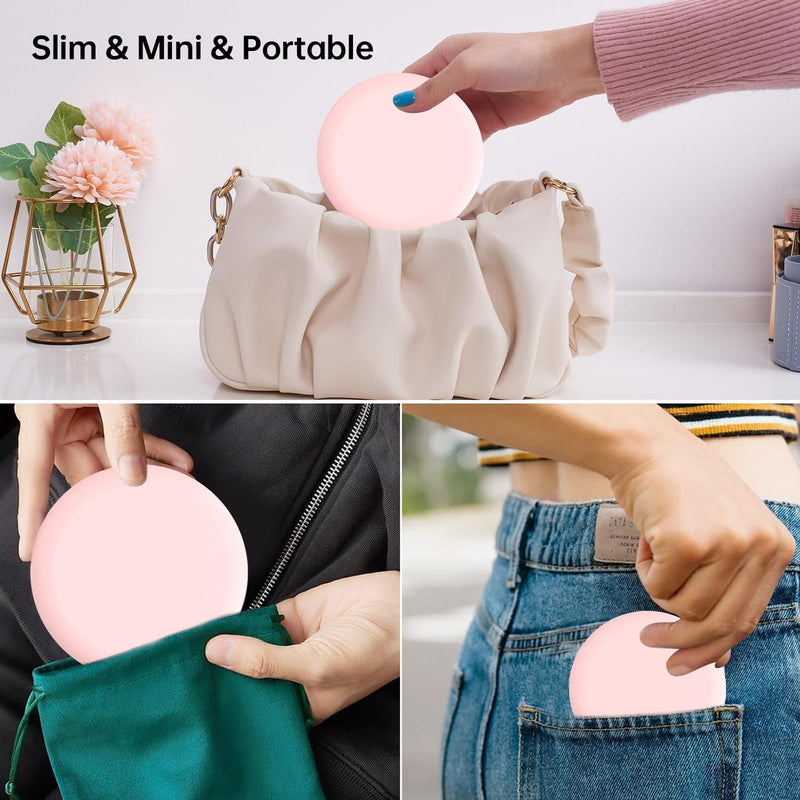 [Australia] - Retainer Case, Compatible with Invisalign, Cute Orthodontic Slim Aligner Case with Removal Tool and Brush, Pink Circle - Pink 