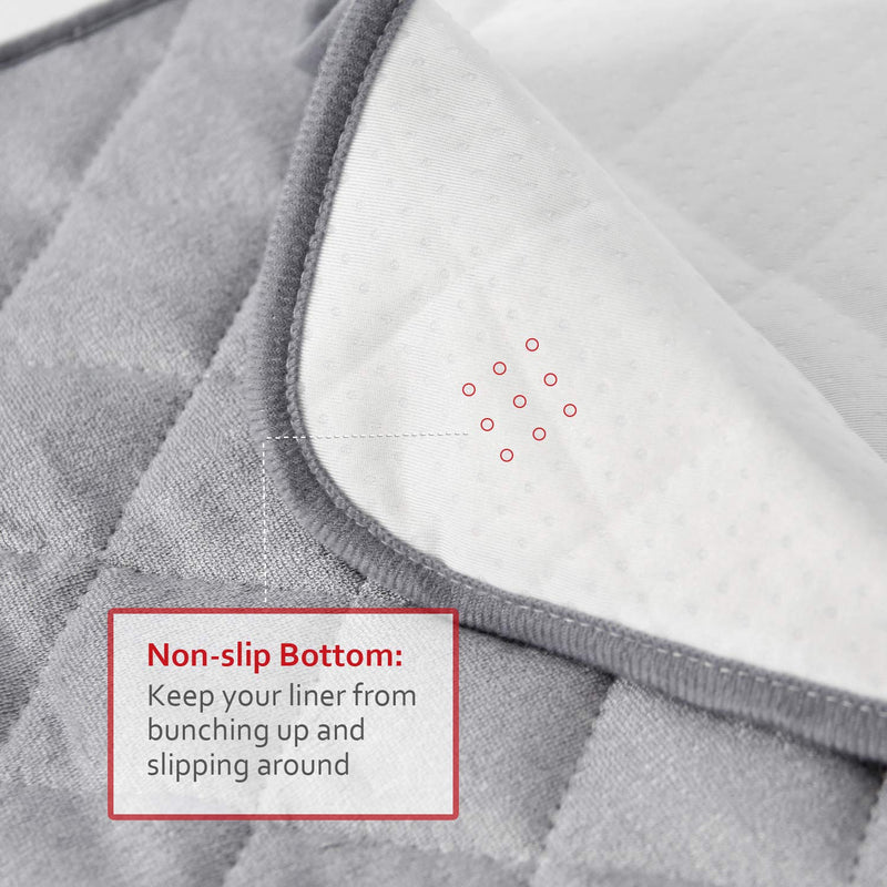 [Australia] - Diaper Changing Pad Liner Non-Slip, Waterproof Terry Mat, Quilted Absorbent Bassinet Liners Washable, 3 Pack 13"x 26" Reusable Portable Changing Table Pad Rectangle Grey Gray 