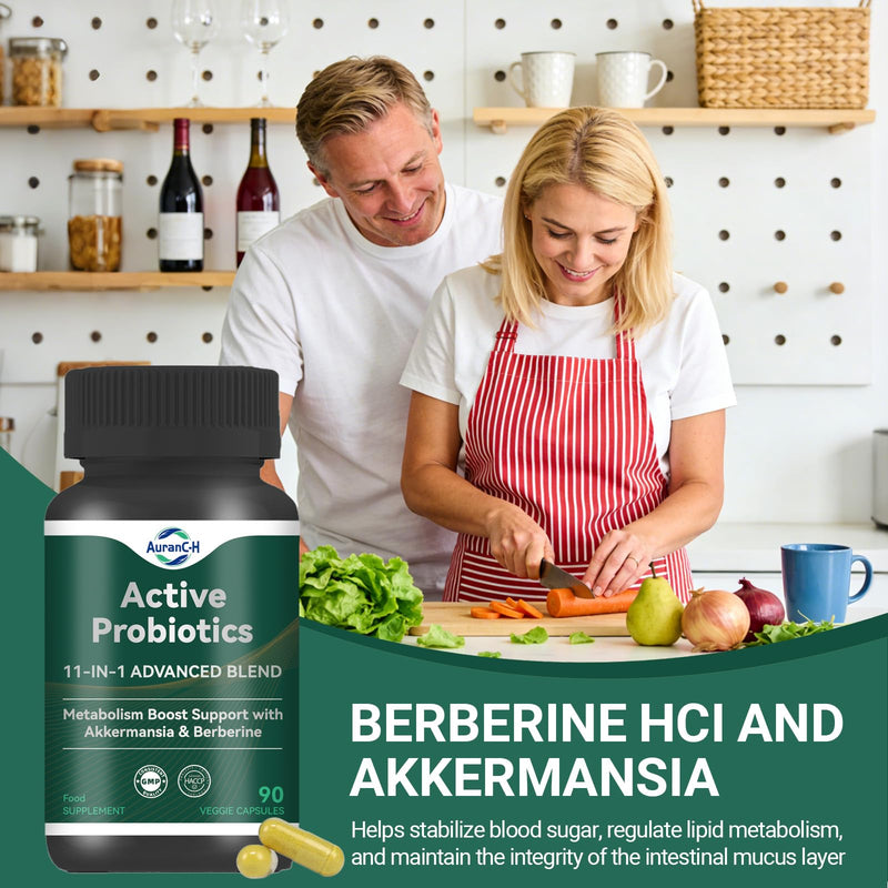 Akkermansia Muciniphila Probiotic - Gut Health & Digestive, A Live Akkermansia Supports Gut Lining - Microbiome Balance Supplement - Metabolism Boost Support with Berberine - 90 Capsules
