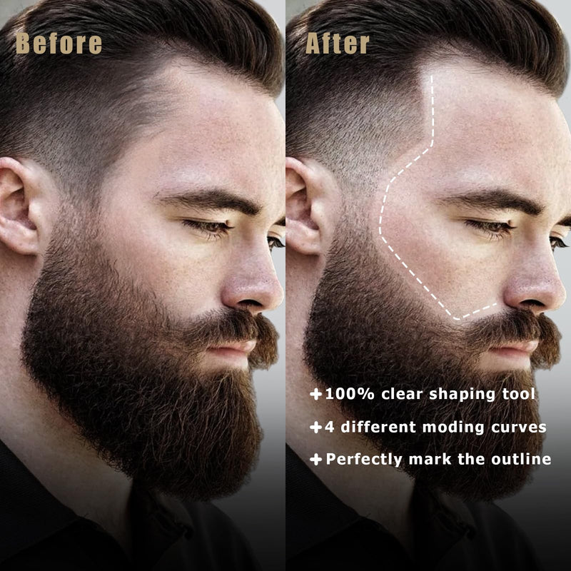 [Australia] - Noerrors White hairdressing pencil for lining the hairline and shaping the beard - Magic hairdressing chalk for hairdressing drawings and contours with sharpener, ruler and brush in set for men 01 