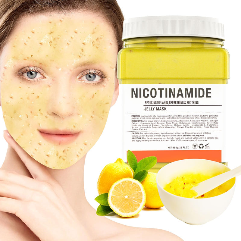 Vajacial Hydro Jelly Mask Powder for Face, Jelly Mask for Facials Professional, Jelly Facial Mask for Teens and Women. Jelly face mask. (Nicotinamide) Nicotinamide