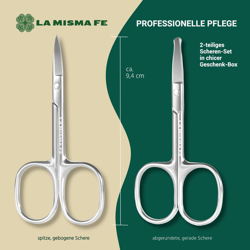 [Australia] - Beauty Scissors Set Eyebrow Scissors Nose Hair Removal Beard Scissors Men - Pack of 2 Sharp, Small, Polished Stainless Steel 