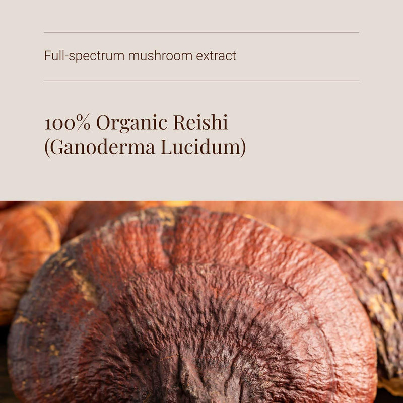 KIKI Health - Organic Reishi Mushroom Extract Capsules 400mg - High Potency - from 100% Fruiting Bodies - 50% Beta-Glucan Rich Polysaccharides - Vegan Friendly - 60 Capsules