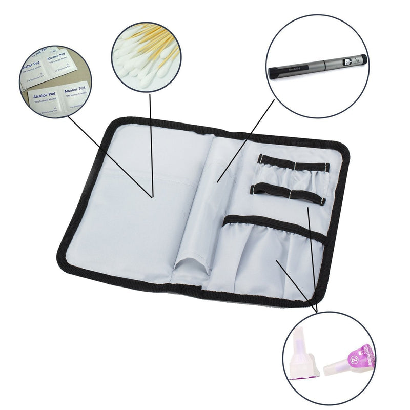 [Australia] - ALLCAMP diabetic bag cooler bag insulin bag for diabetes syringes, insulin injections and medication + 4 ice packs dark gray 