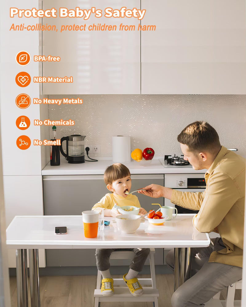 [Australia] - Edge Protector for Baby Proofing, 6.6FT 0.67‚Äô‚ÄôTh L-Shape Air Buffering Soft NBR Rubber Foam Furniture Edge Bumper Guards with 6 Corners, Pre-Taped, Thick Table Bumper Guard for Babies (White-gray) White-gray 0.67''Th (6.56FT) 