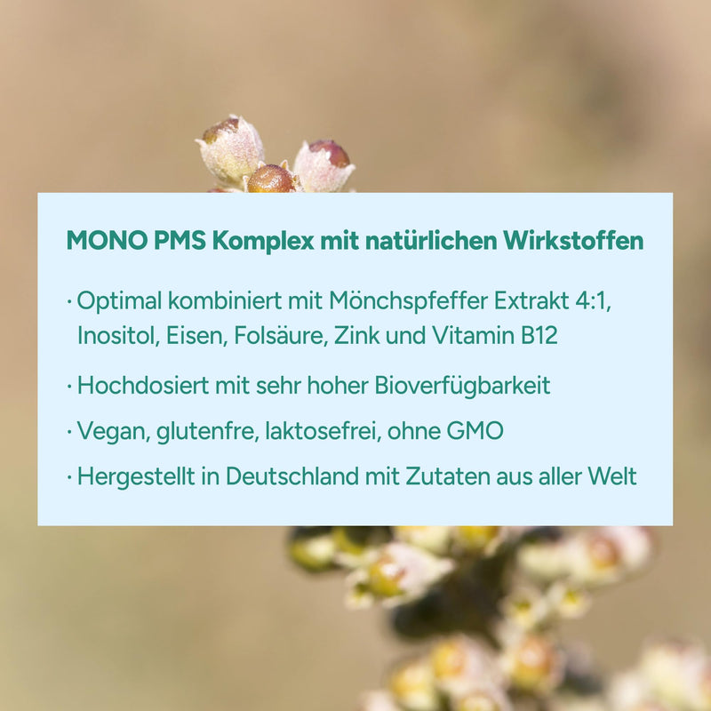 [Australia] - MONO PMS complex high dose - 90 vegan capsules - PMS help - with chasteberry, inositol and carnitine - nutritional supplement - treat PMS naturally - high bioavailability - laboratory tested 90 pieces (pack of 1) 