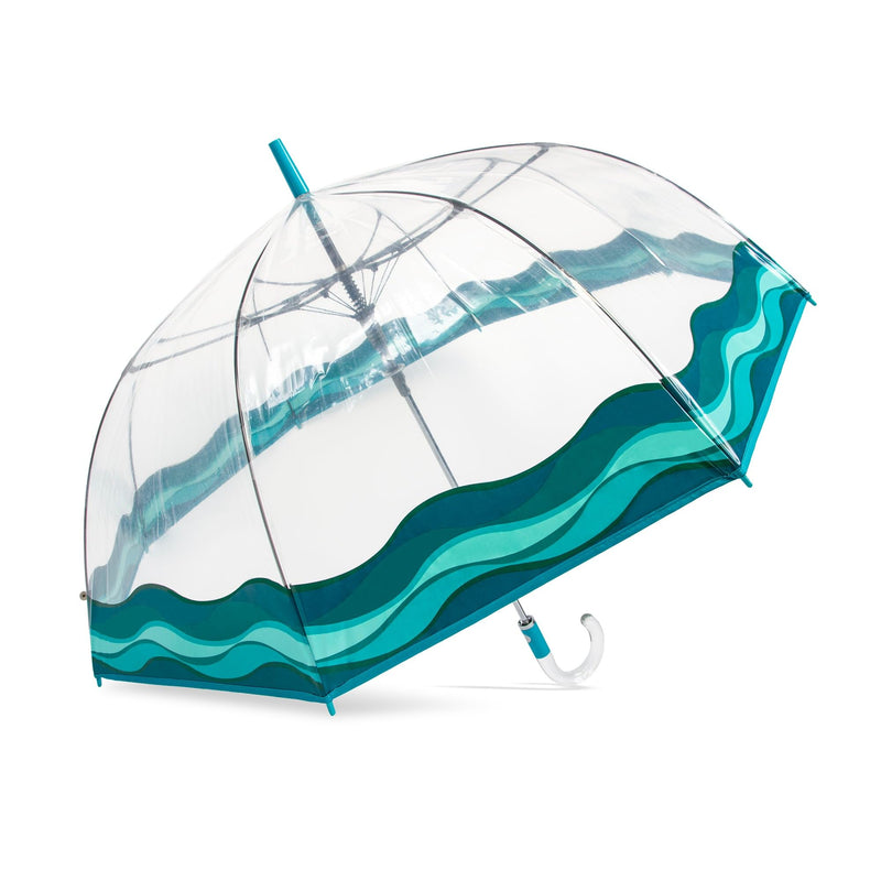 ShedRain Auto Open Bubble Umbrella – See Through, Rain & Windproof, for Weddings, Proms, Events Waves of Capri