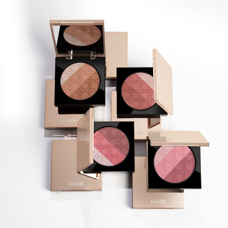 [Australia] - GA-DE Glow FX Natural Face Palette - Blush for Cheeks, Bronzer Powder, and Highlighter Makeup - Enriched with Jojoba Oil - 139 Blooming Chic - 0.42 oz 50 - Porcelain 