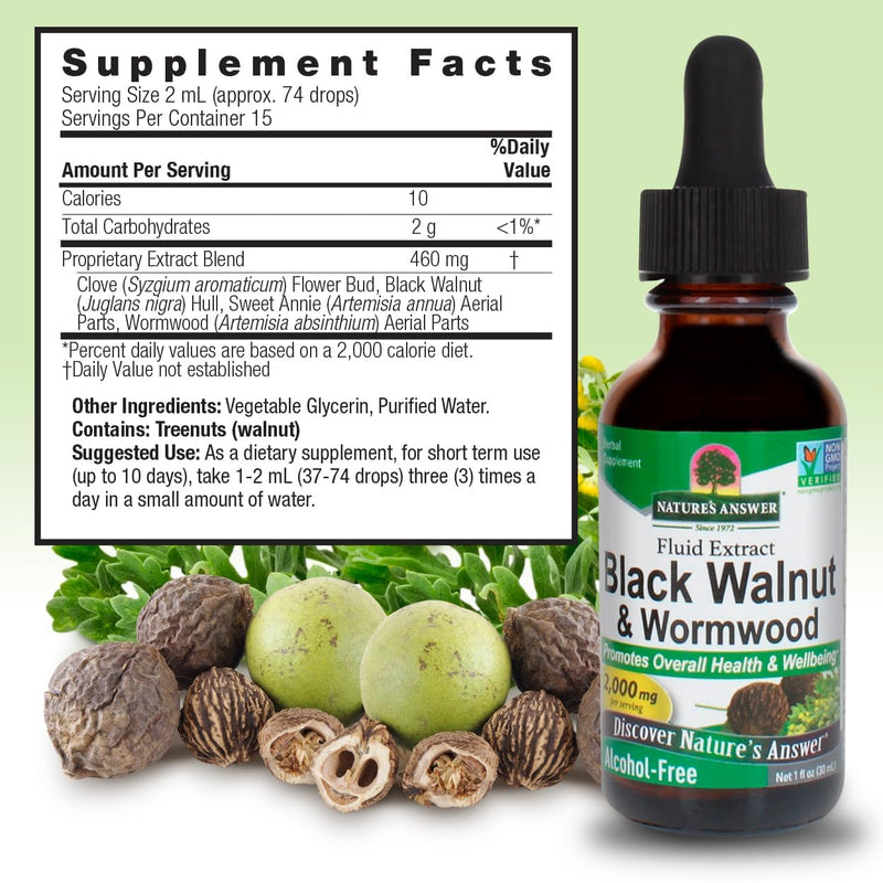 NatureAnswer Black Walnut & Wormwood 30ml