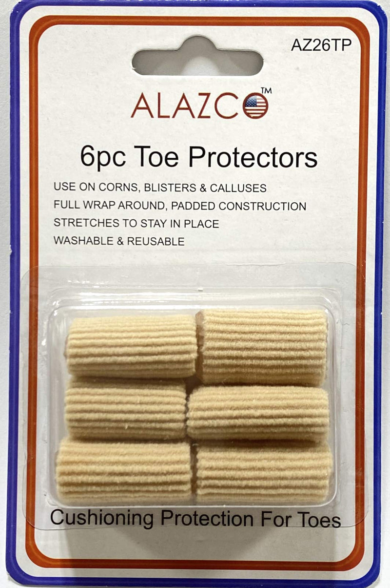 [Australia] - 6pc Toe Protector Gel Cushion Comfort Stretchable Elastic Soft Callus & Corn Wrap 6 Count (Pack of 1) 